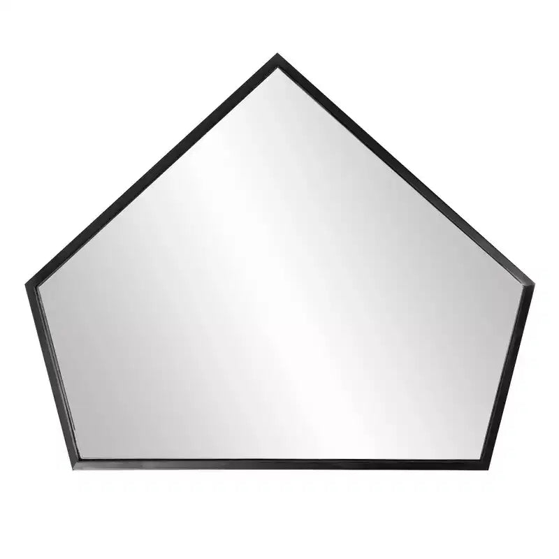 21.75"x17.75" 5-Sided Stainless Steel Framed Wall Mirror Black
