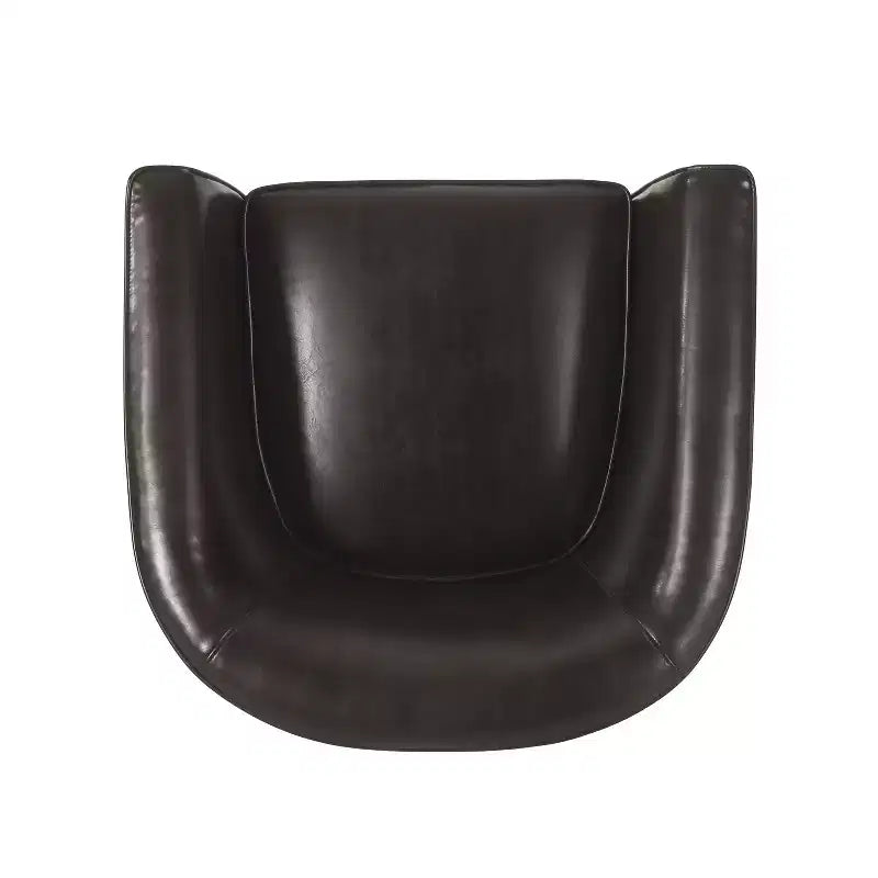 Arias Contemporary Faux Leather Tub Club Chair, Dark Brown