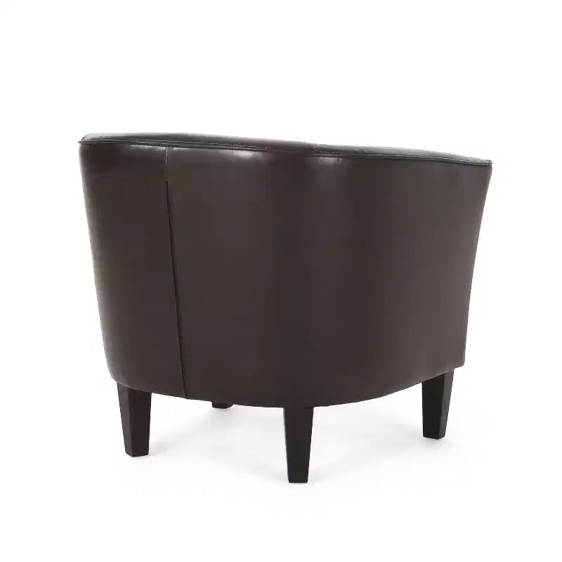 Arias Contemporary Faux Leather Tub Club Chair, Dark Brown