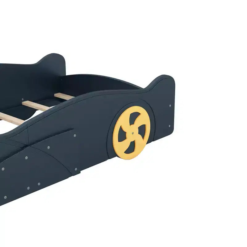 Race Car-Shaped Platform Bed with Wheels and Storage