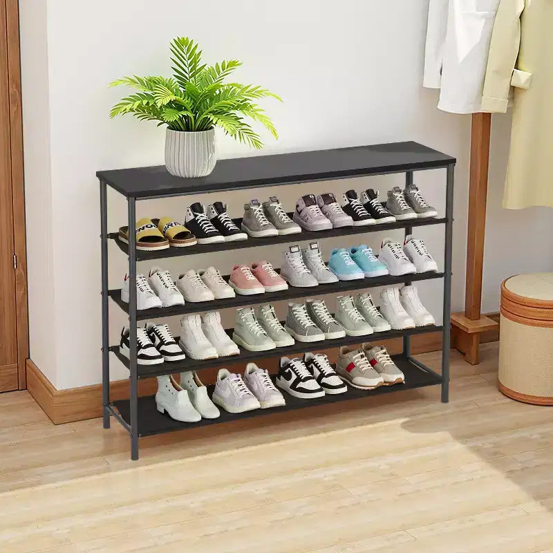 Shoe Rack 5 Tier Shoe Shelf Standing Storage Rack, Black