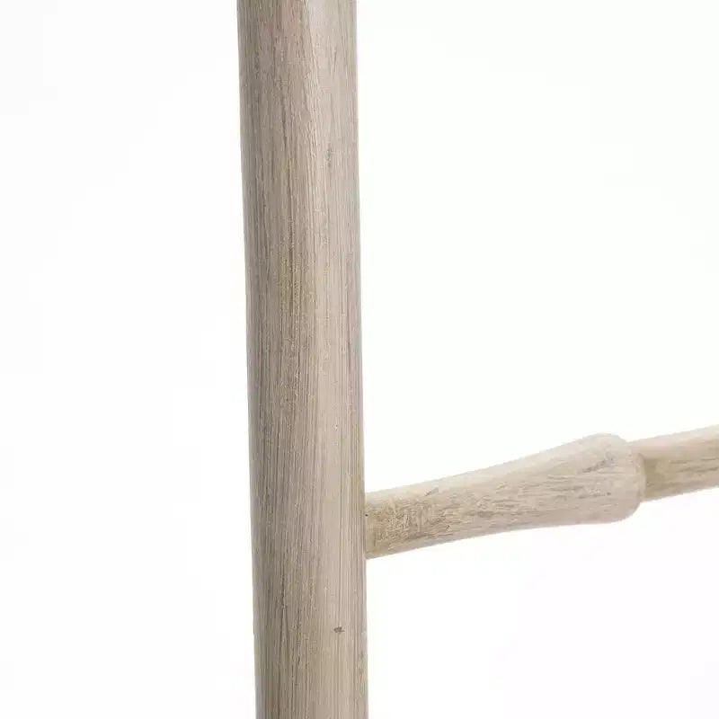 Rustic Birch Wood 4-Rung Blanket Ladder Brown