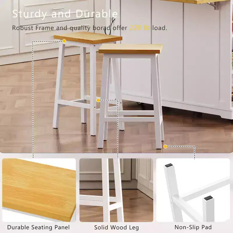 48 Large Rolling Kitchen Island with Drop Leaf Power Outlet & 5 Wheels, Kitchen Cart with Adjustable Shelves & Spice Rack, White/Black