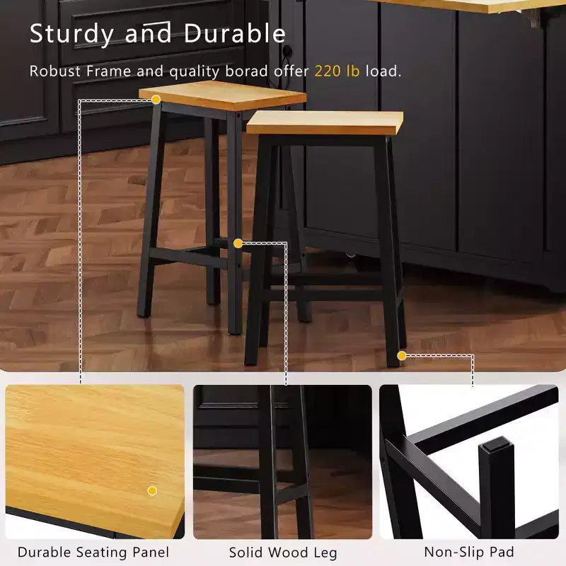 48 Large Rolling Kitchen Island with Drop Leaf Power Outlet & 5 Wheels, Kitchen Cart with Adjustable Shelves & Spice Rack, White/Black