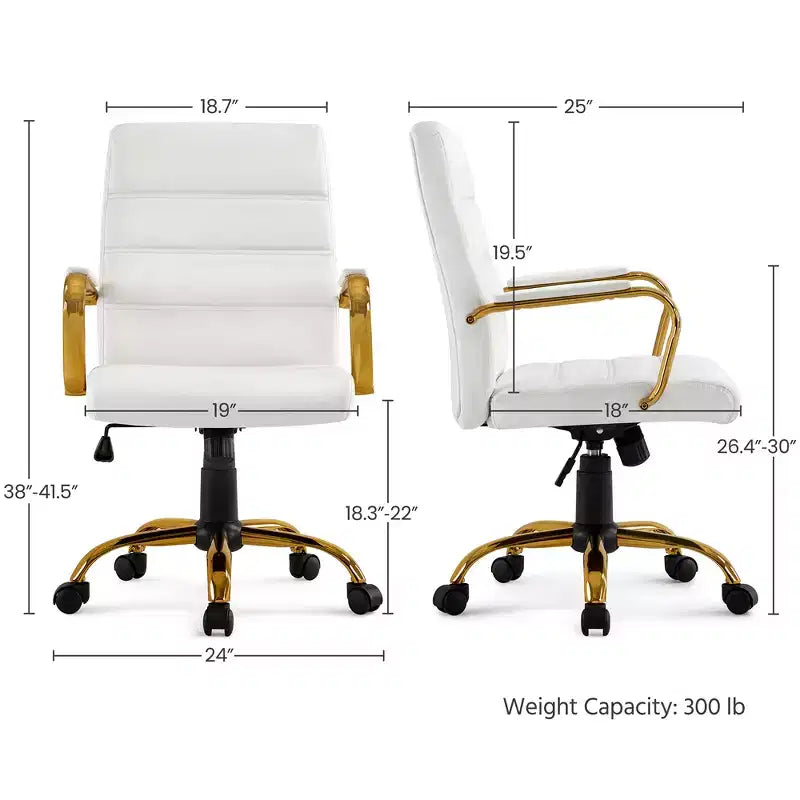 Mid-Back 360 Degree Swivel Office Chair with Adjustable Height Seat
