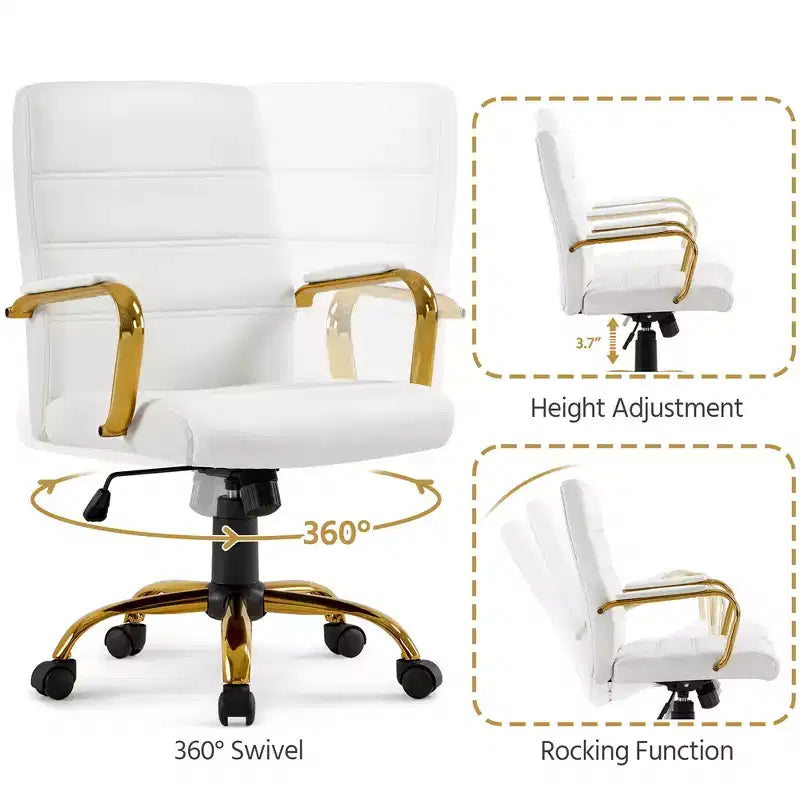 Mid-Back 360 Degree Swivel Office Chair with Adjustable Height Seat