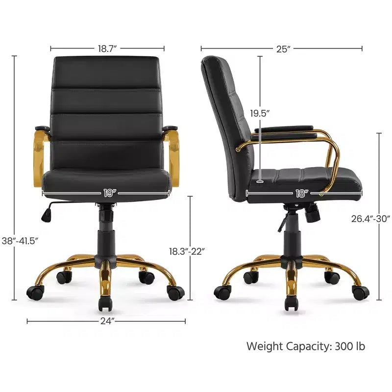 Mid-Back 360 Degree Swivel Office Chair with Adjustable Height Seat