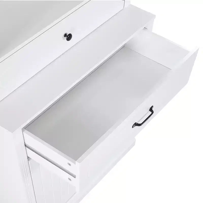78.7'' Tall Wooden Bathroom Storage Cabinet with Drawers & Storage, Modern Bookshelf with Adjustable Shelf, White