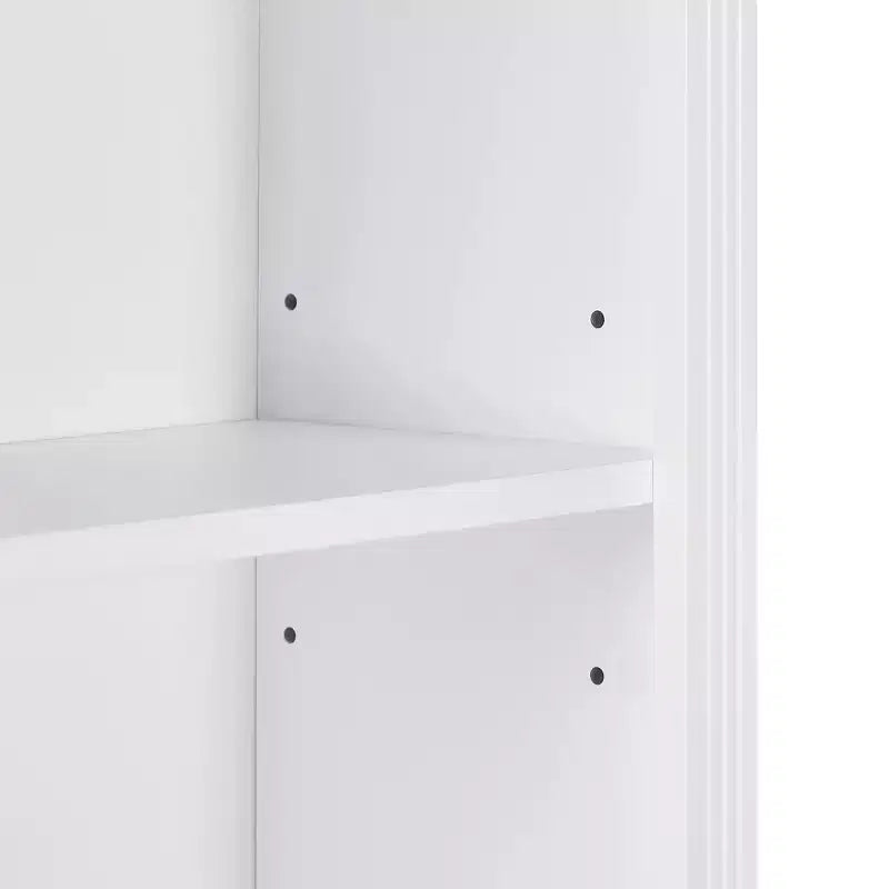 78.7'' Tall Wooden Bathroom Storage Cabinet with Drawers & Storage, Modern Bookshelf with Adjustable Shelf, White