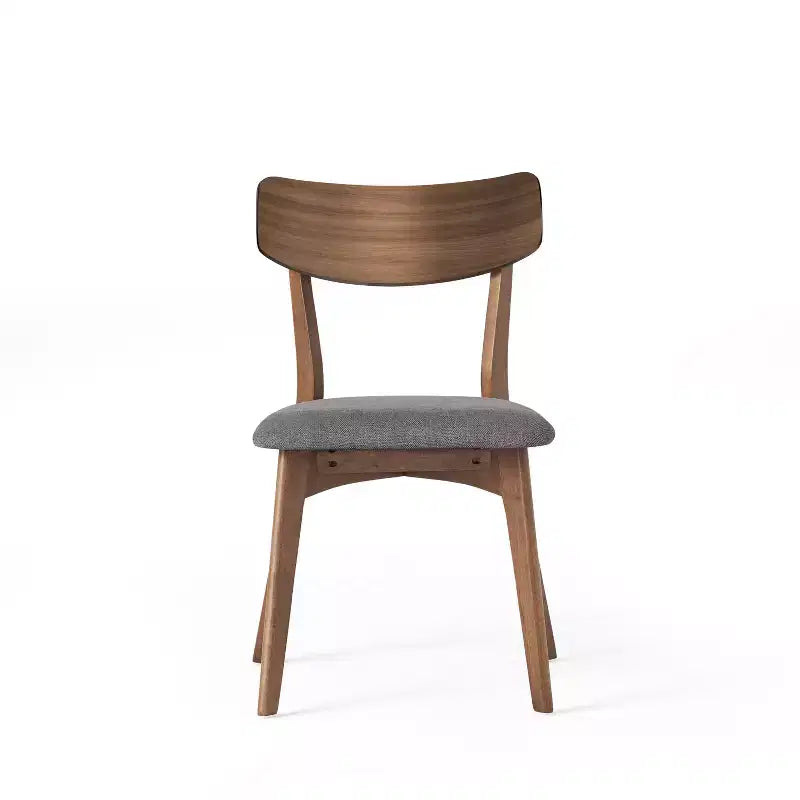 Set of 2 Upholstered Dining Chairs Wooden Armless Chairs, Mid-Century Modern