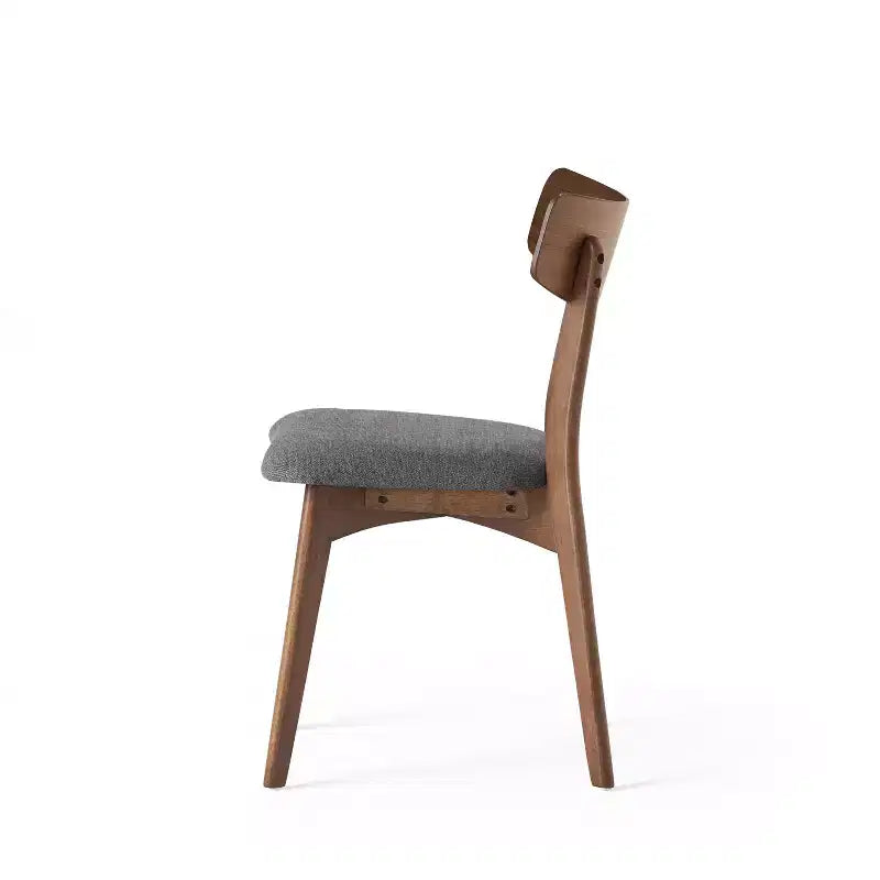 Set of 2 Upholstered Dining Chairs Wooden Armless Chairs, Mid-Century Modern