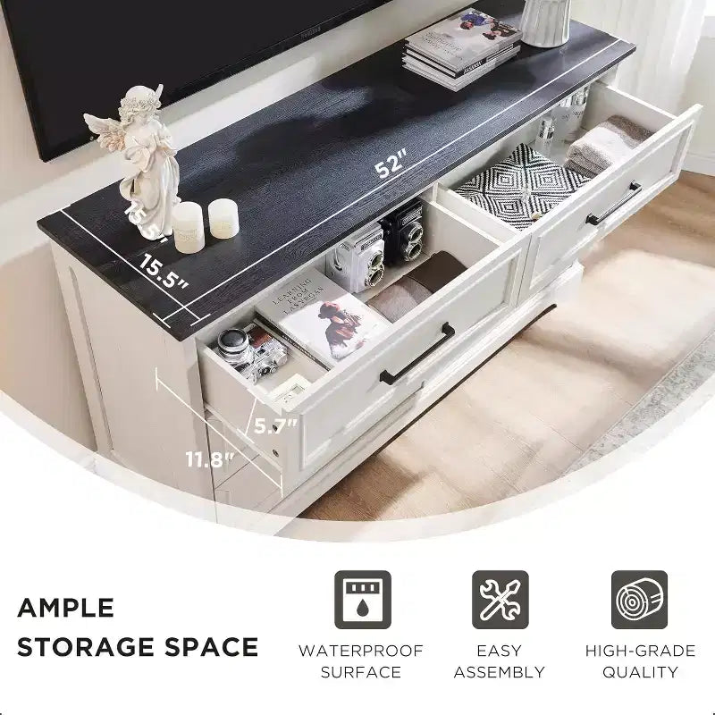 Comò a 6 cassetti per camera da letto, Mobile TV rustico con 6 cassetti, Comò in legno rustico da 132 cm di larghezza per camera da letto
