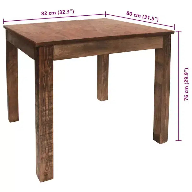 Dining Table Mixed Recycled Wood 32.3x31.5x29.9