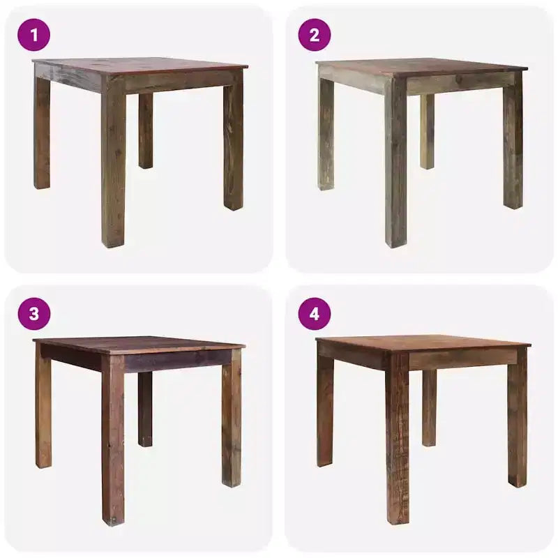 Dining Table Mixed Recycled Wood 32.3x31.5x29.9