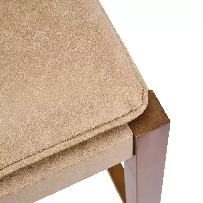 Contemporary Rubberwood and Faux Leather Upholstered Barstools (Set of 2)
