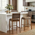 Christopher Knight Home Marc Contemporary Rubberwood and Faux Leather Upholstered Barstools (Set of 2)