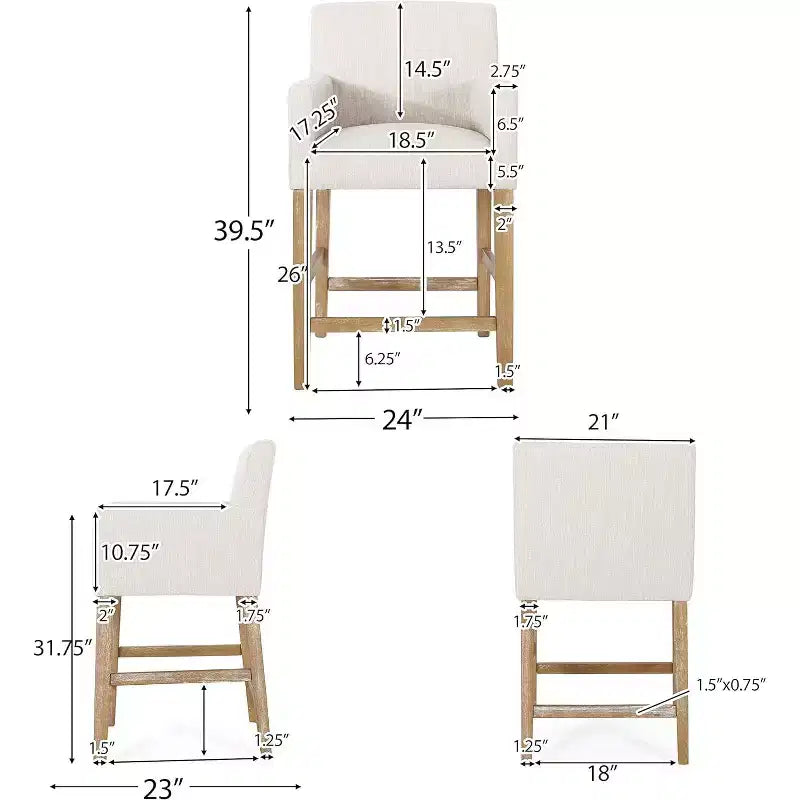Bar Stool Upholstered Counter Stool Dining Chair Pub Stool