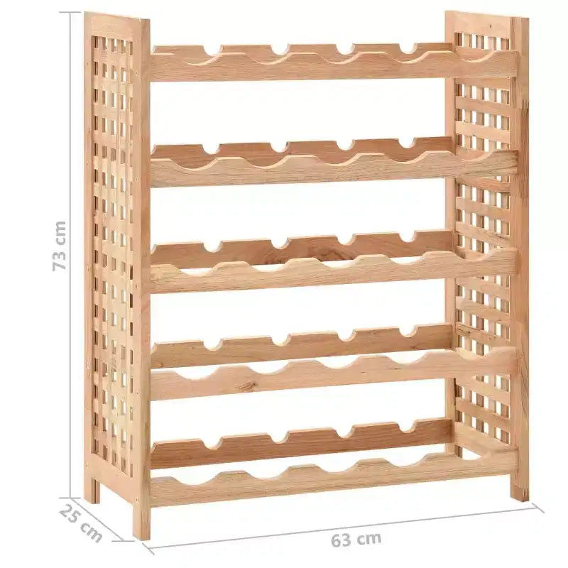 Solid Walnut Wood Wine Rack - Freestanding 25-Bottle Holder, 5-Tier Storage, Elegant Shelving for Home Bar/Dining Area