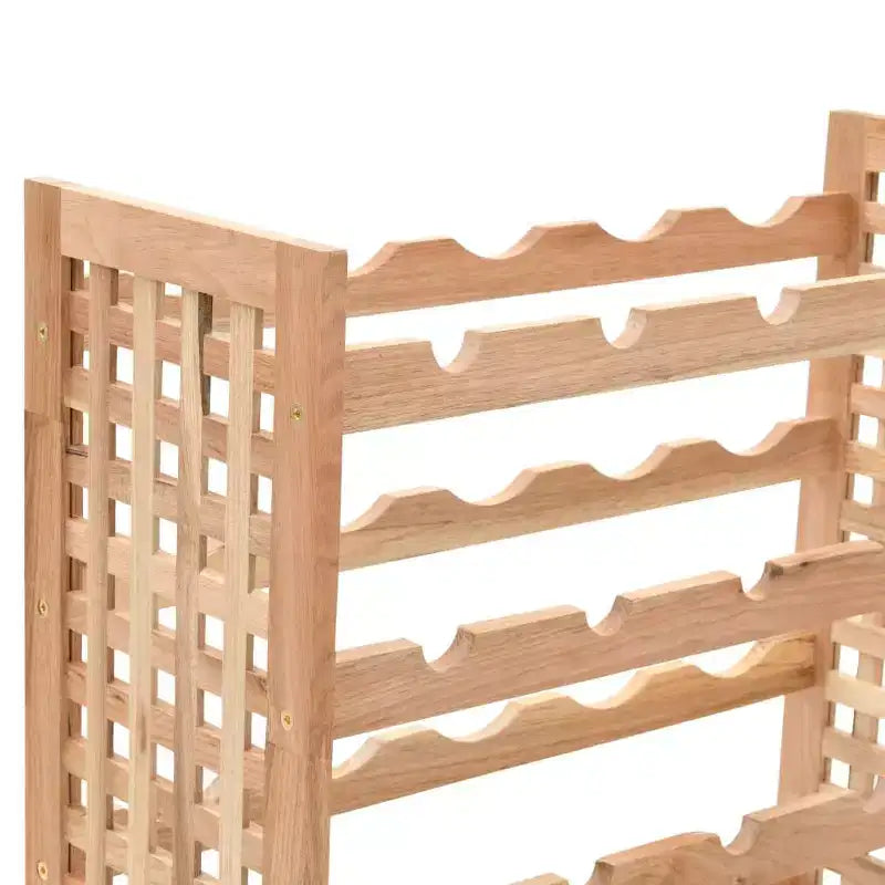 Solid Walnut Wood Wine Rack - Freestanding 25-Bottle Holder, 5-Tier Storage, Elegant Shelving for Home Bar/Dining Area