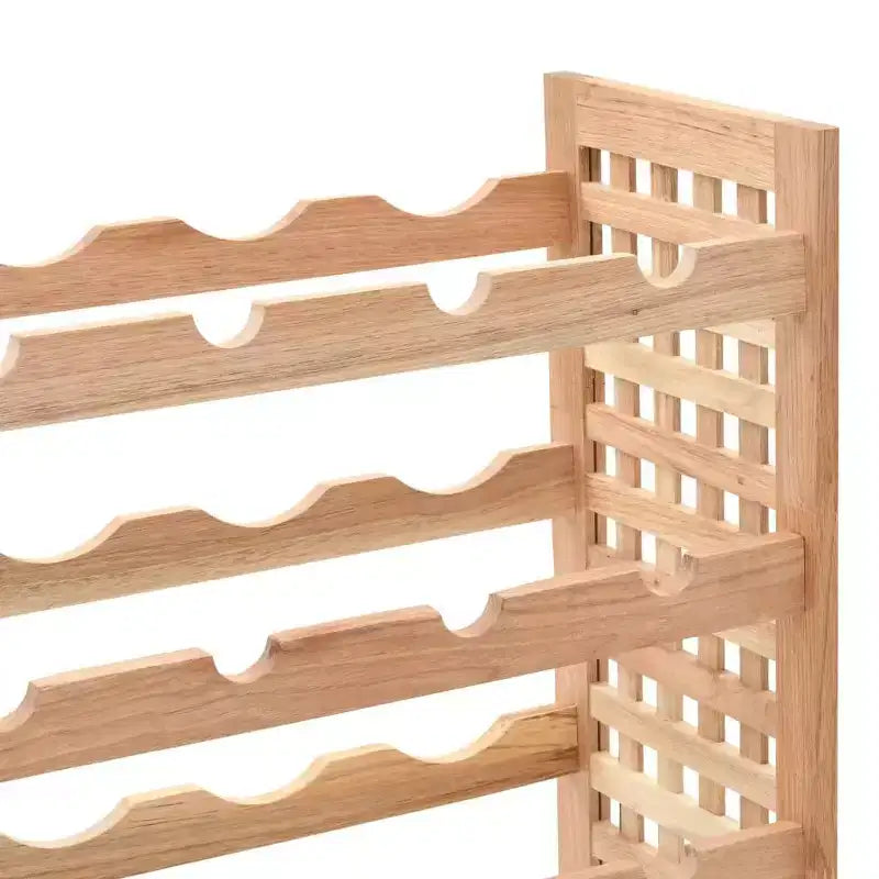 Solid Walnut Wood Wine Rack - Freestanding 25-Bottle Holder, 5-Tier Storage, Elegant Shelving for Home Bar/Dining Area