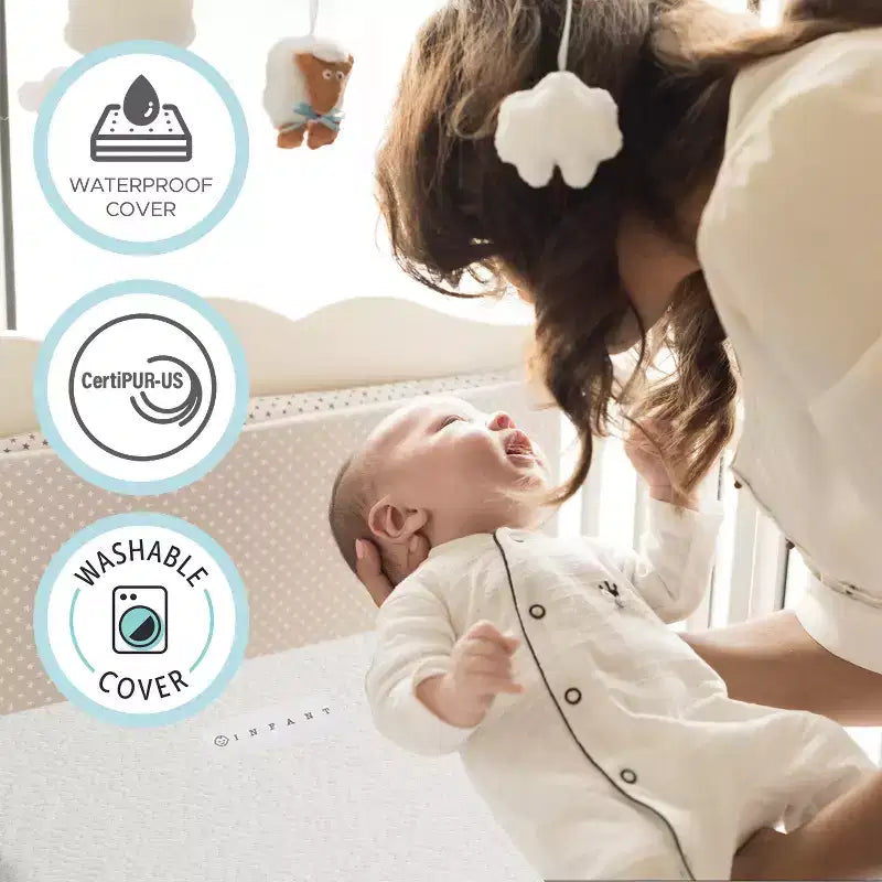Baby Organic Cotton 2 Stage Lightweight Baby Crib Mattress - 52x27.5x4
