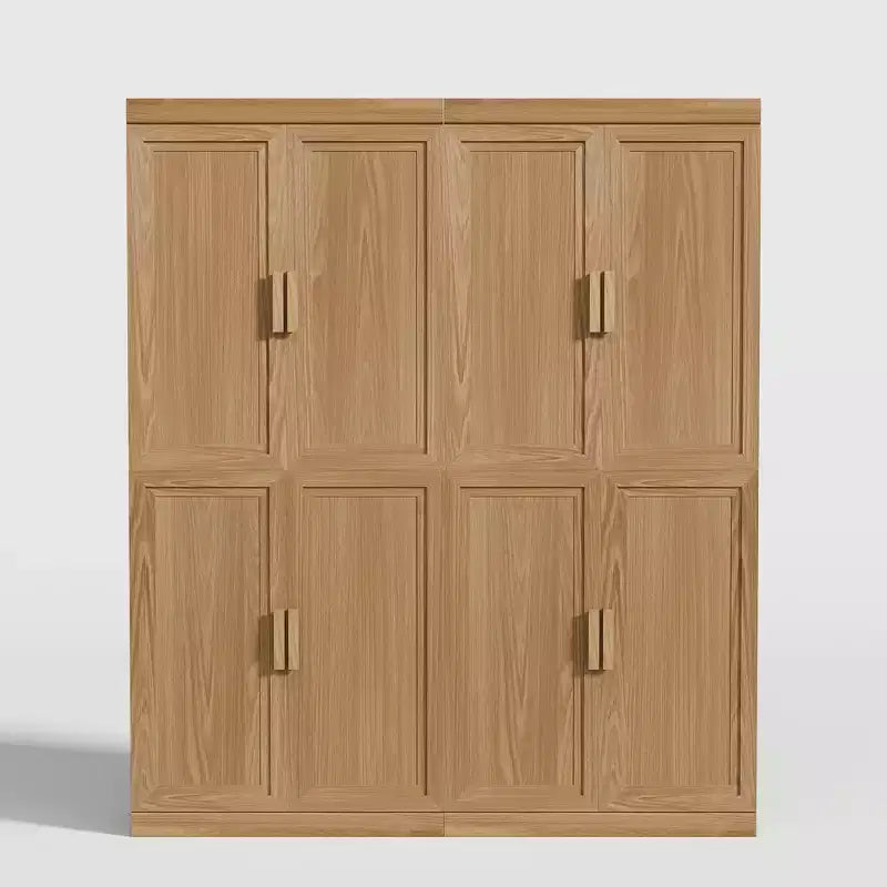 72x62x16 Wood Accent Cabinet in Natural Color, Storage Organizer with Adjustable Shelves for Kitchen Bedroom Entryway Living Room Dinning Room