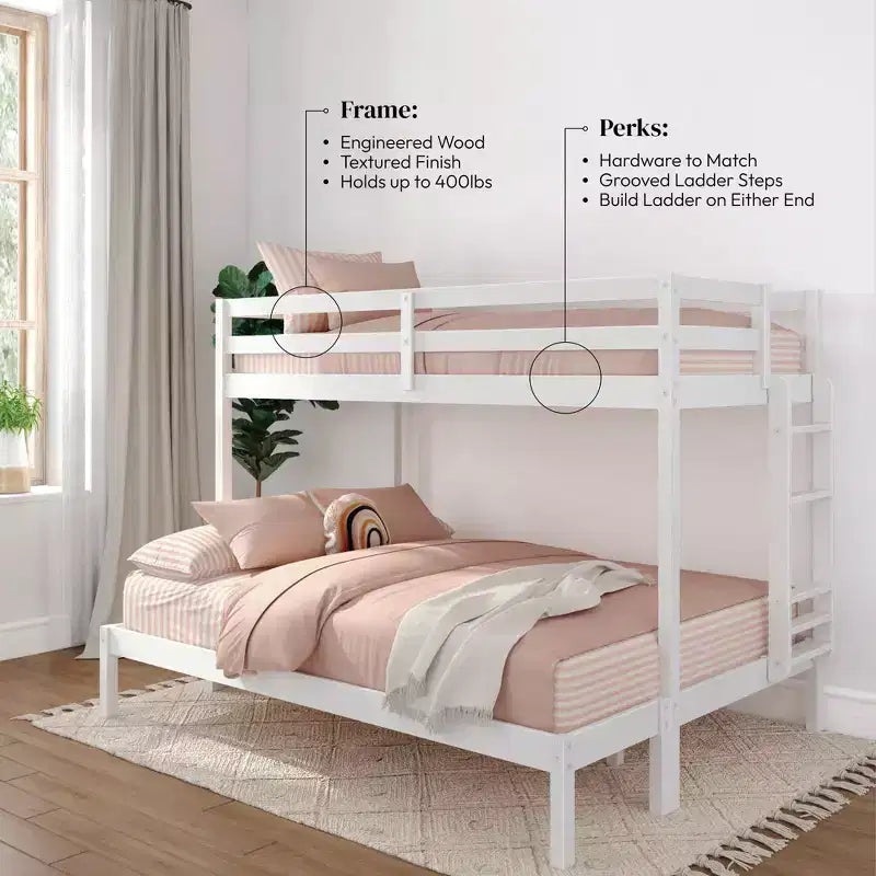 Bunk Bed for Kids, Twin XL over Queen, Engineered Wood