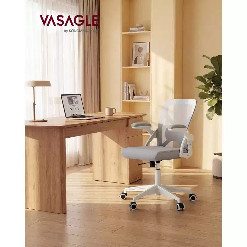 Ergonomic Mesh Office Chair with Adjustable Lumbar Support, 90-105 Tilt Function, Wide Seat, FlipUp Armrests