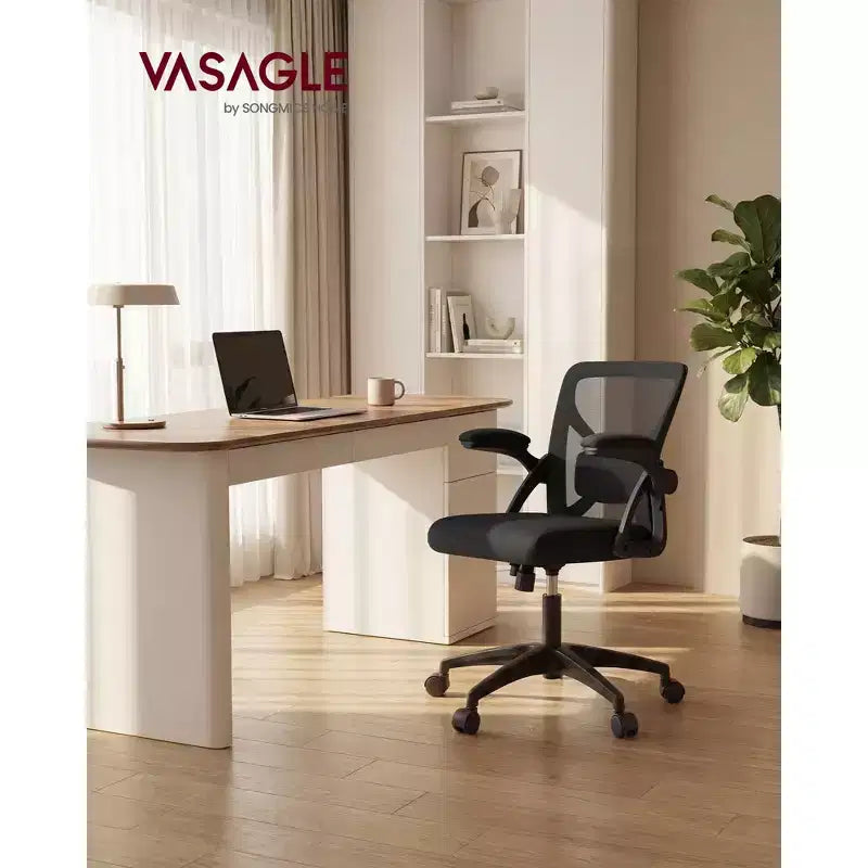 Ergonomic Mesh Office Chair with Adjustable Lumbar Support, 90-105 Tilt Function, Wide Seat, FlipUp Armrests