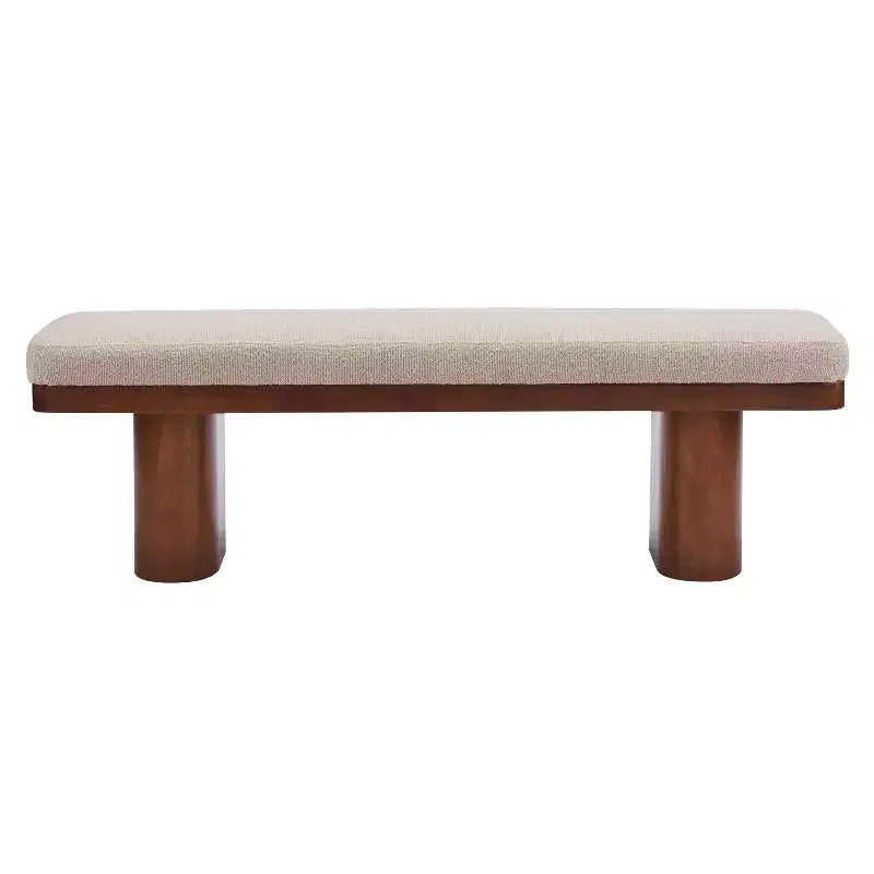 Fernando Modern Wooden Upholstered Bench with Rubberwood Legs