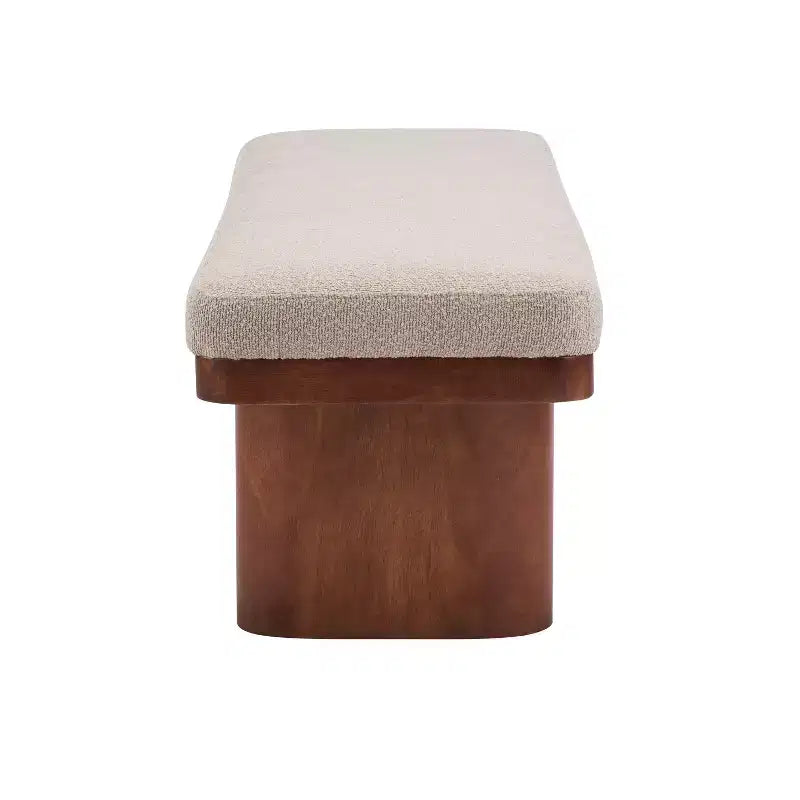 Fernando Modern Wooden Upholstered Bench with Rubberwood Legs