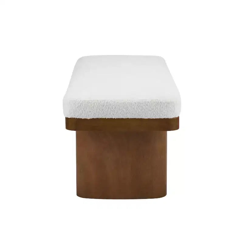 Fernando Modern Wooden Upholstered Bench with Rubberwood Legs
