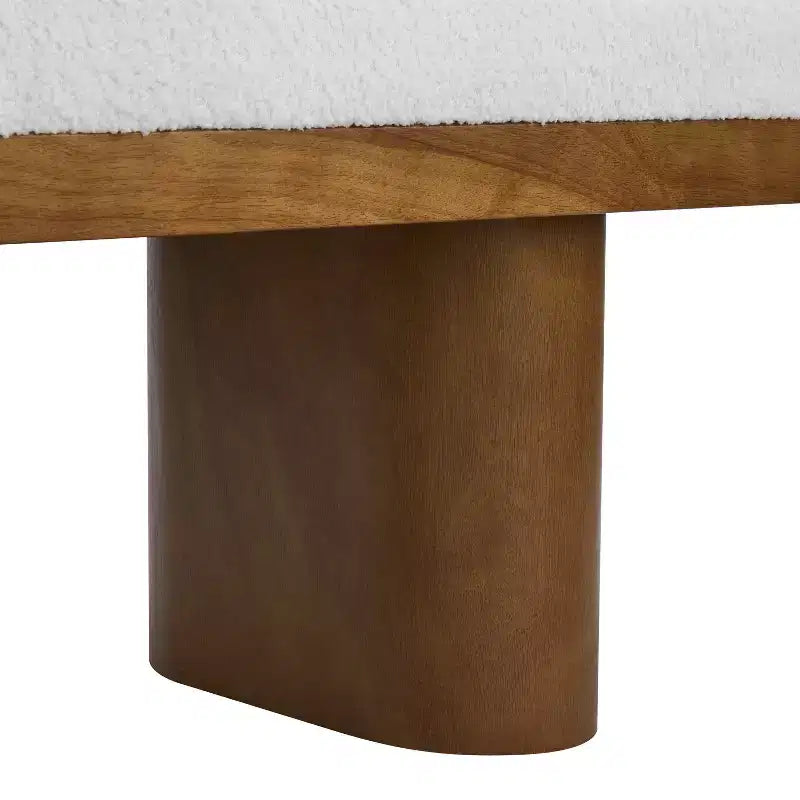 Fernando Modern Wooden Upholstered Bench with Rubberwood Legs