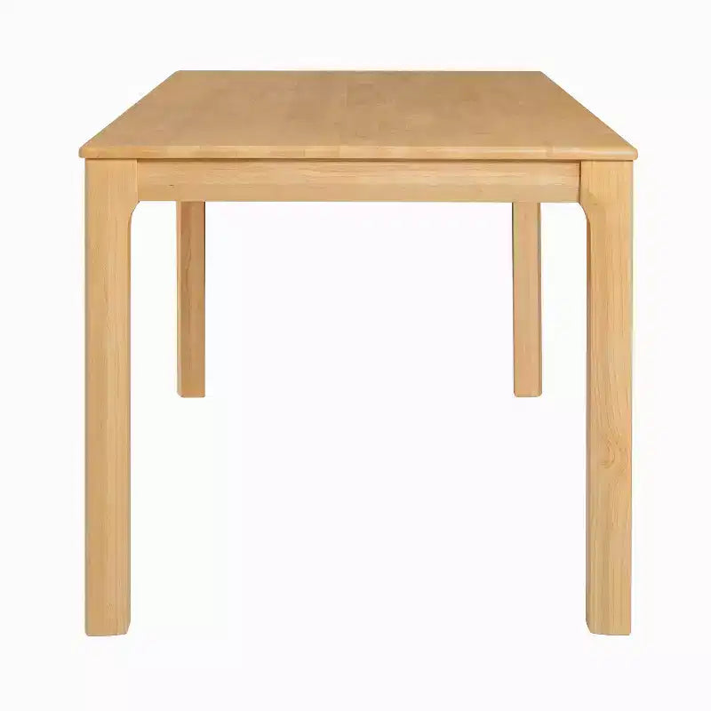 Modern Minimalist 70 Solid Rubber Wood Rectangular Dining Table