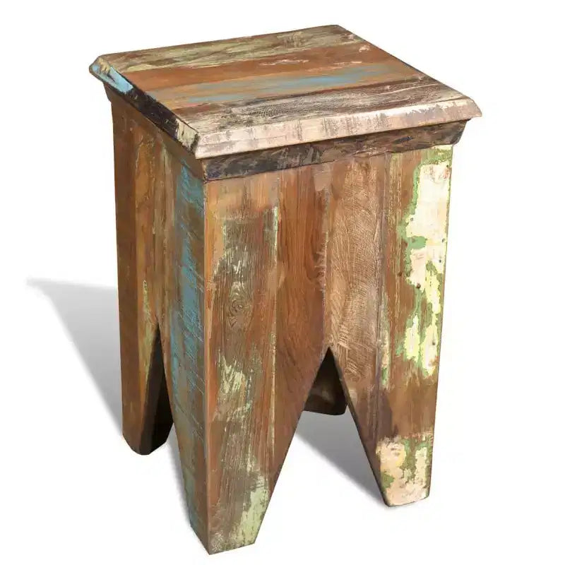 Vintage Stool Multicolor Reclaimed solid wood Compact