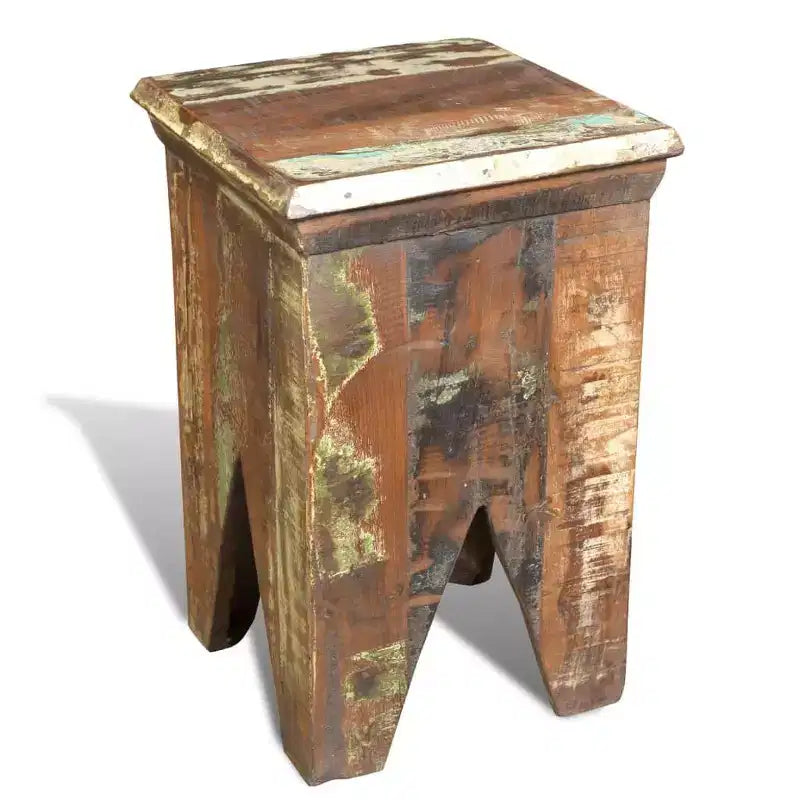 Vintage Stool Multicolor Reclaimed solid wood Compact