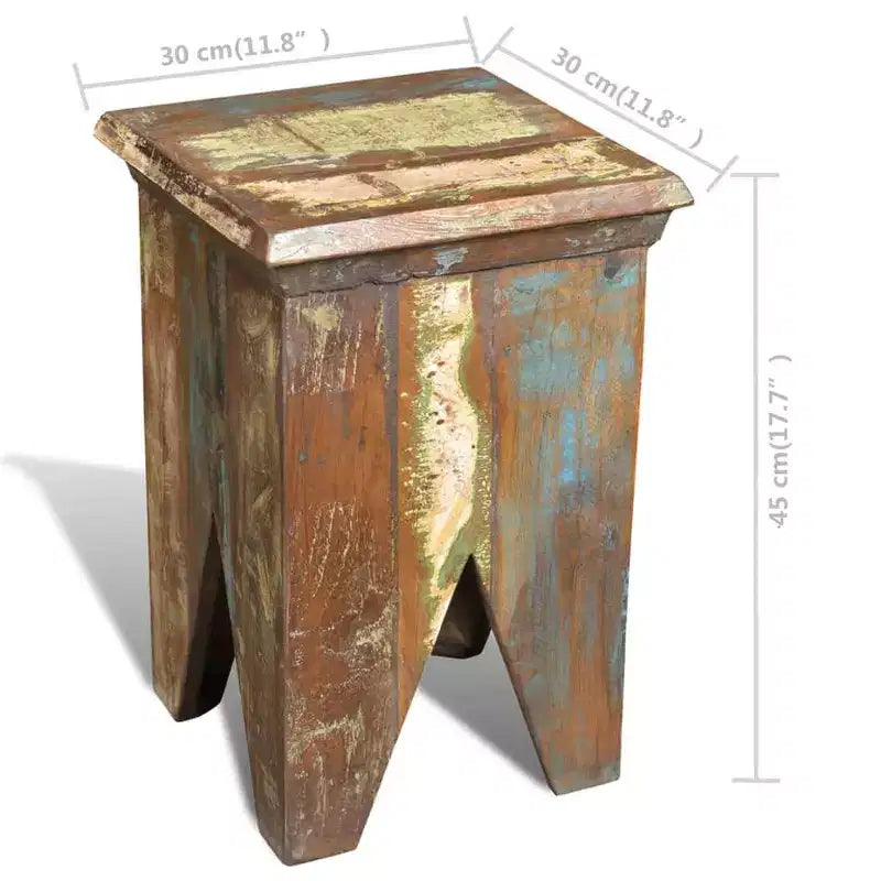 Vintage Stool Multicolor Reclaimed solid wood Compact