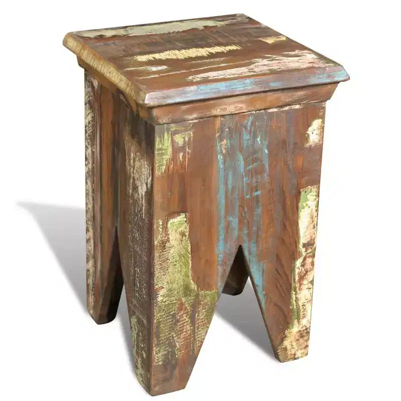 Vintage Stool Multicolor Reclaimed solid wood Compact