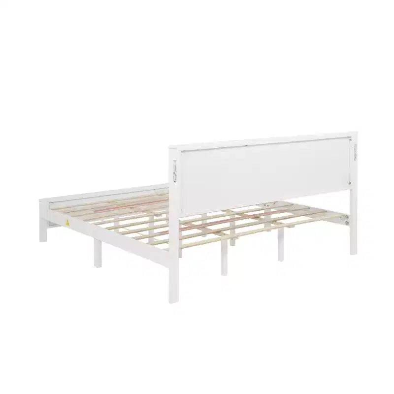 Minnie Modern Pine Wood Bed with Tall-Panel Headboard and Footboard