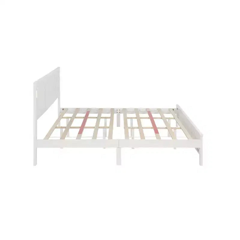Minnie Modern Pine Wood Bed with Tall-Panel Headboard and Footboard