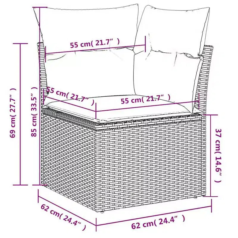 Outdoor Sofa Set Solid Acacia Wood and Polyester Natural