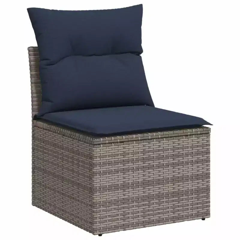 Outdoor Sofa Set Solid Acacia Wood and Polyester Natural