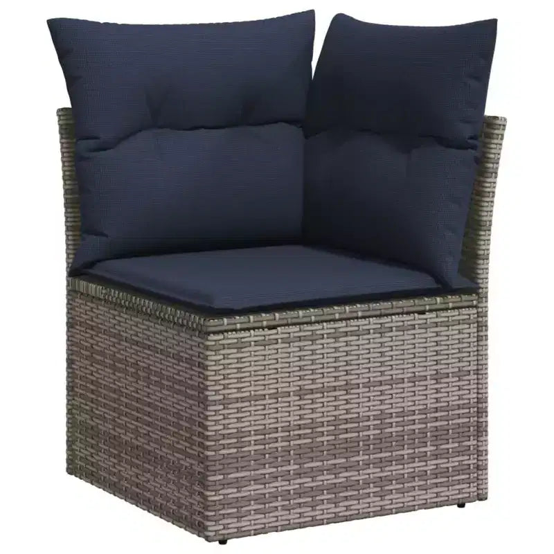 Outdoor Sofa Set Solid Acacia Wood and Polyester Natural