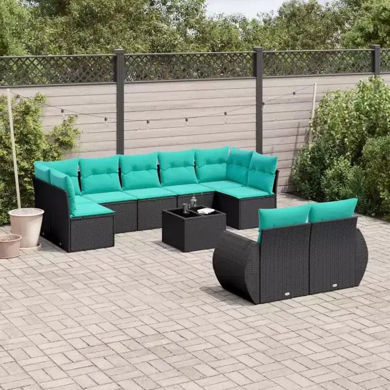 Outdoor Sofa Set Solid Acacia Wood and Polyester Natural