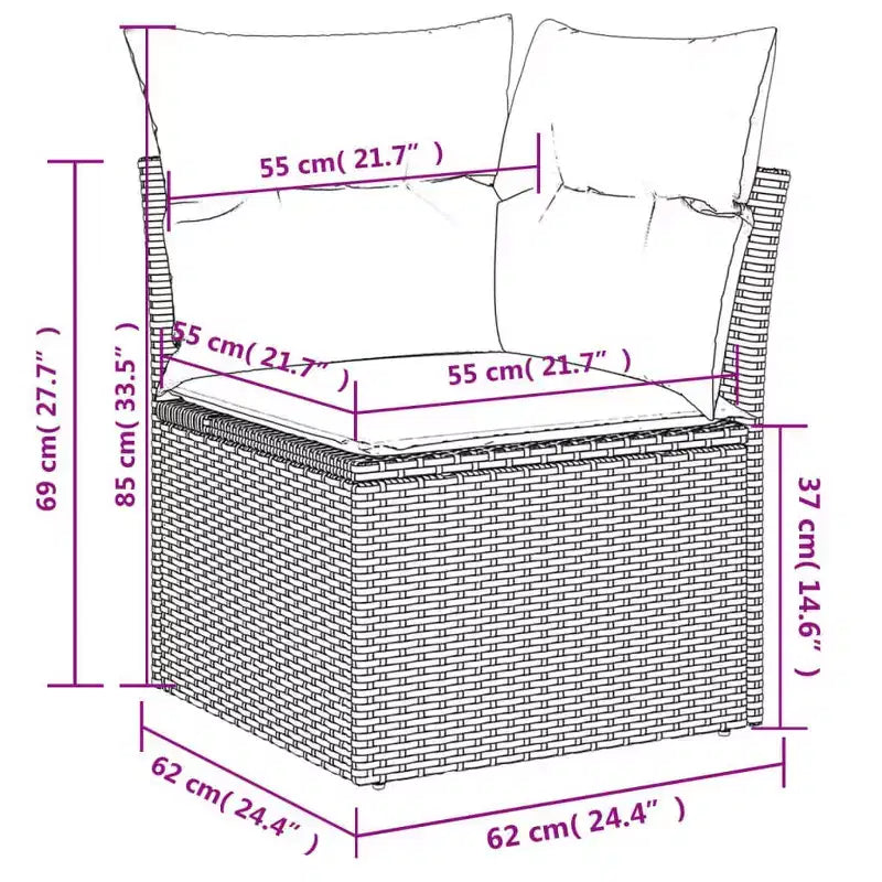 Outdoor Sofa Set Solid Acacia Wood and Polyester Natural