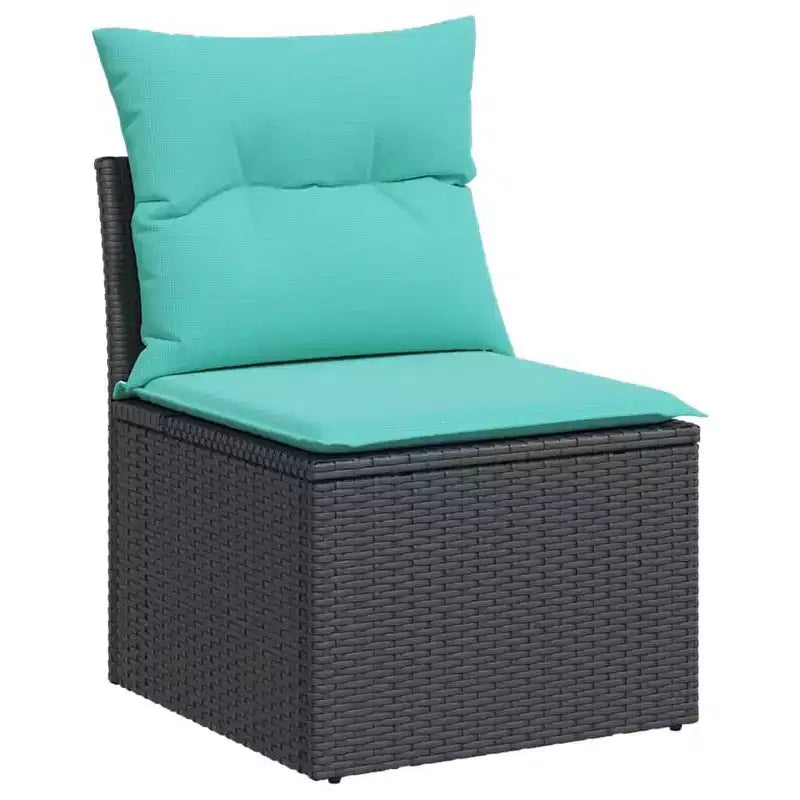 Outdoor Sofa Set Solid Acacia Wood and Polyester Natural