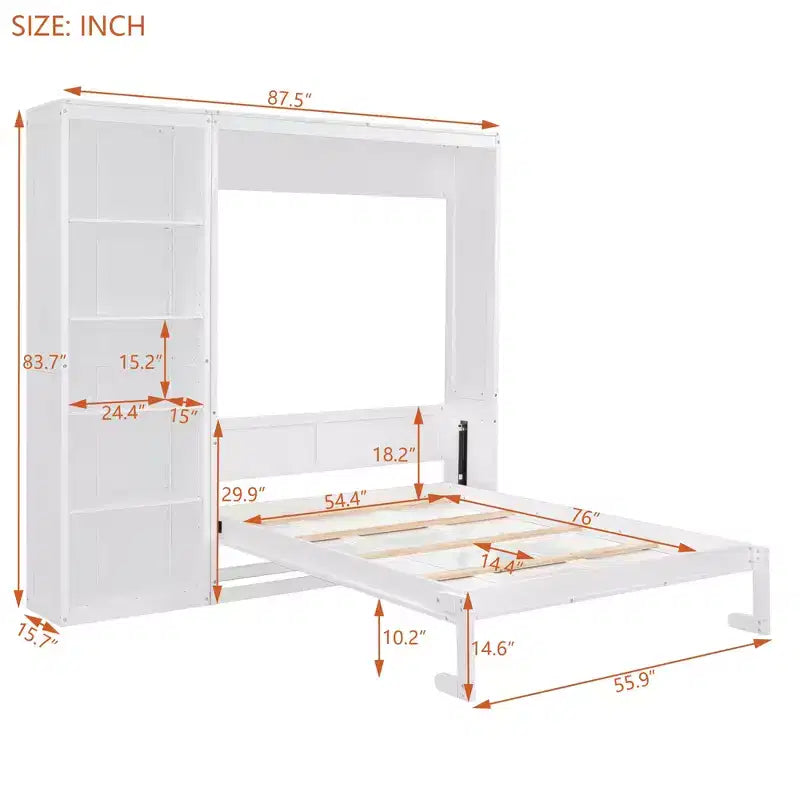 Holbrook Murphy Bed Wall Bed with Shelves