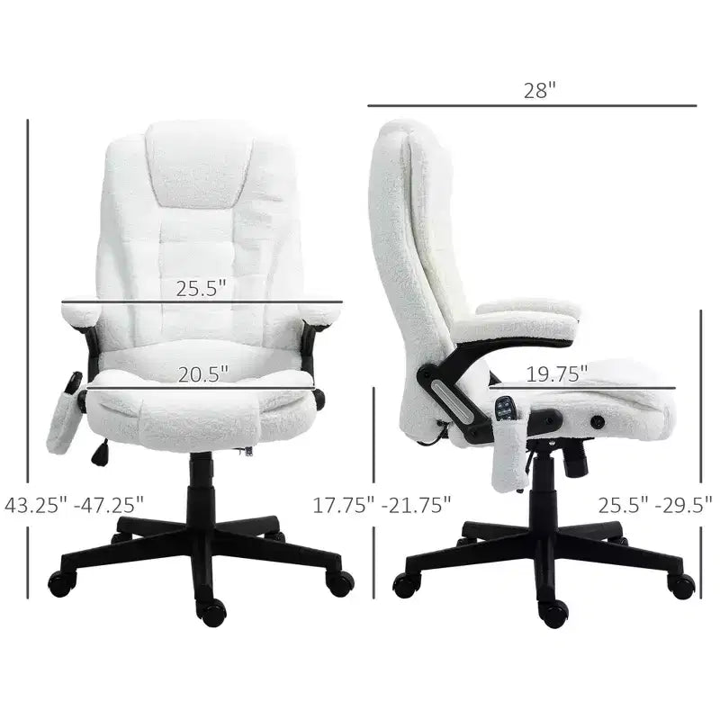 6 Point Executive Office Chair with Heat, Velvet High Back Vibrating Massage Office Chair