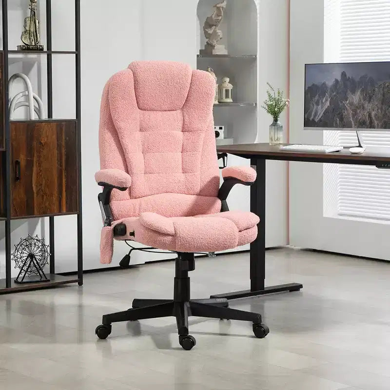 6 Point Executive Office Chair with Heat, Velvet High Back Vibrating Massage Office Chair