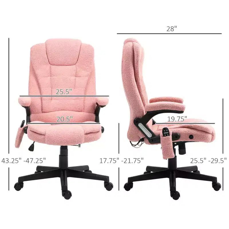 6 Point Executive Office Chair with Heat, Velvet High Back Vibrating Massage Office Chair